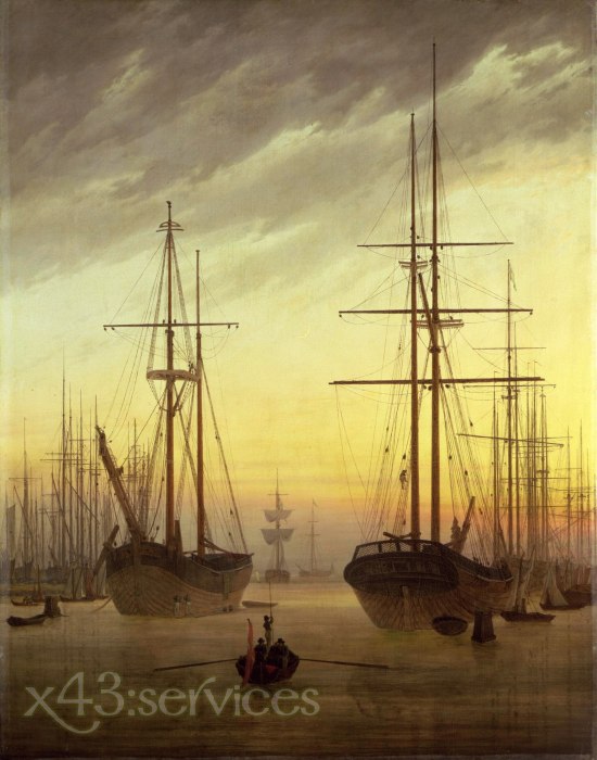 Caspar David Friedrich - Ansicht von einem Hafen - View of a Harbour
